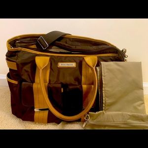 NWOT Perry Mackin Harper Diaper Bag Brown